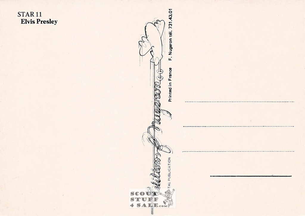 Elvis Presley French Postcard, Editions Nugeron #STAR11