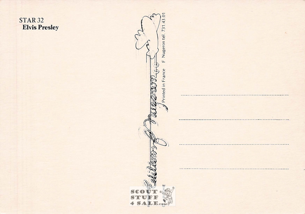 Elvis Presley French Postcard, Editions Nugeron #STAR32