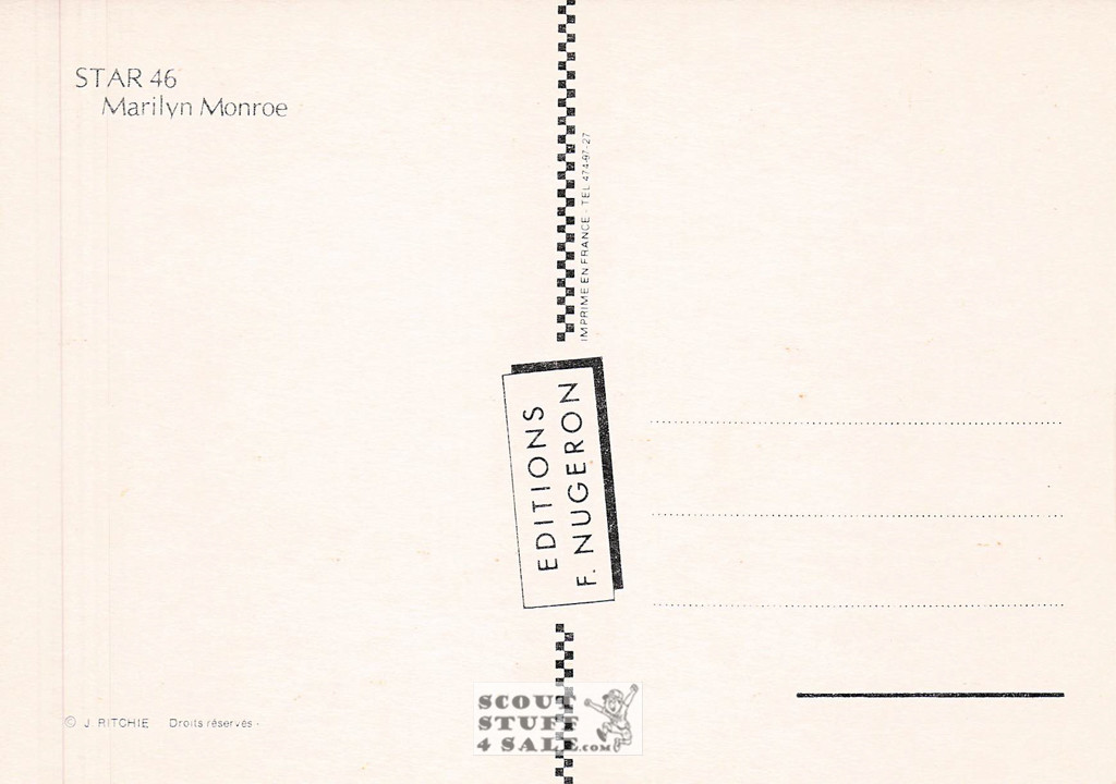 Marilyn Monroe French Postcard, Editions Nugeron #STAR46