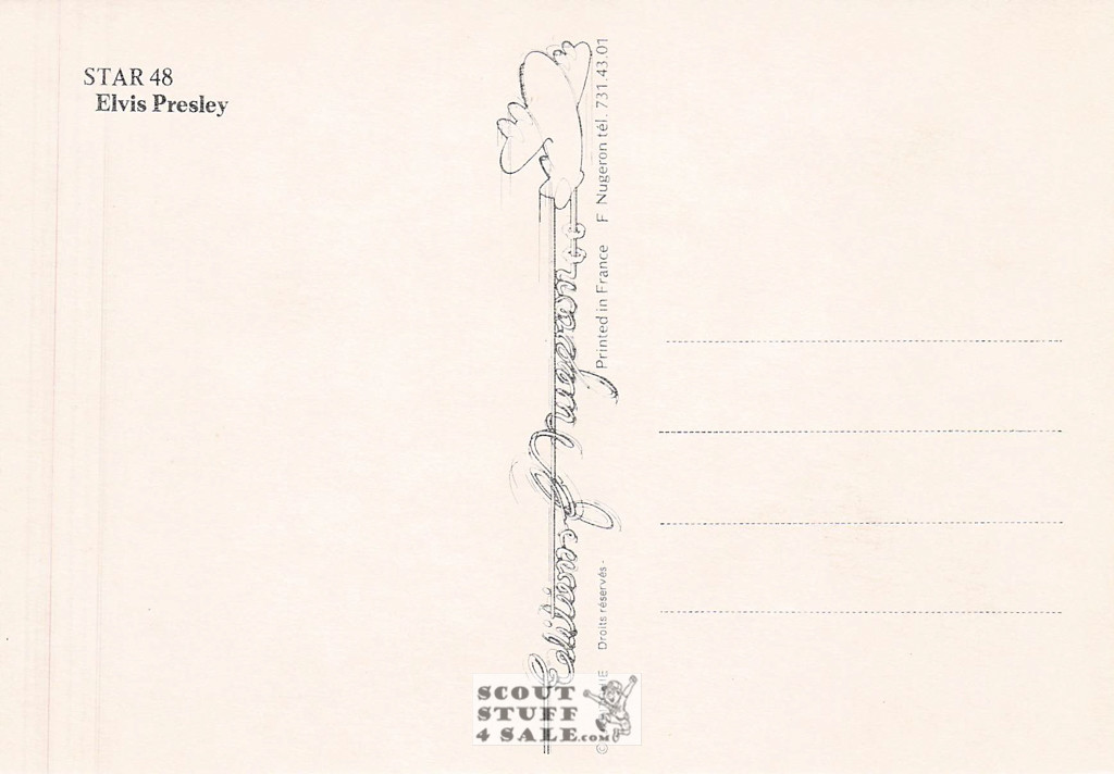 Elvis Presley French Postcard, Editions Nugeron #STAR48