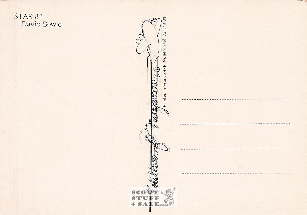 David Bowie French Postcard, Editions Nugeron #STAR81