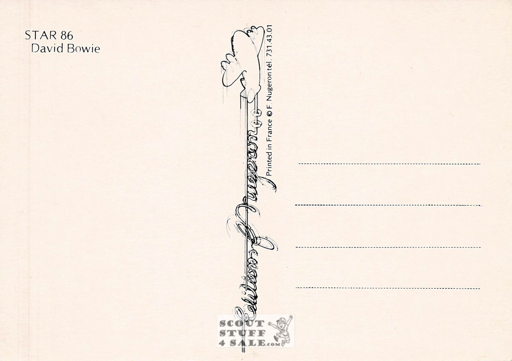 David Bowie French Postcard, Editions Nugeron #STAR86