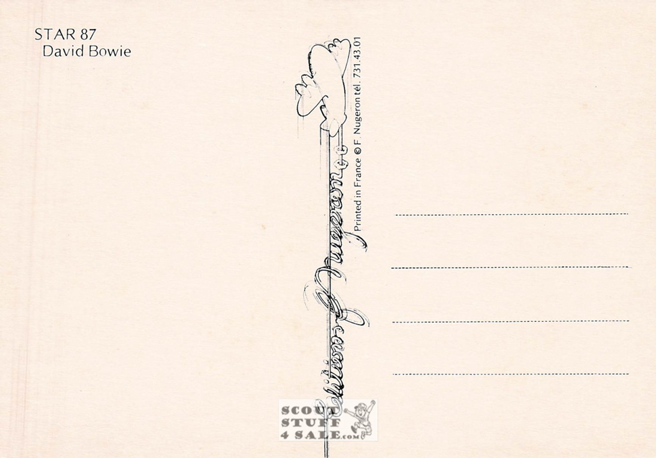 David Bowie French Postcard, Editions Nugeron #STAR87