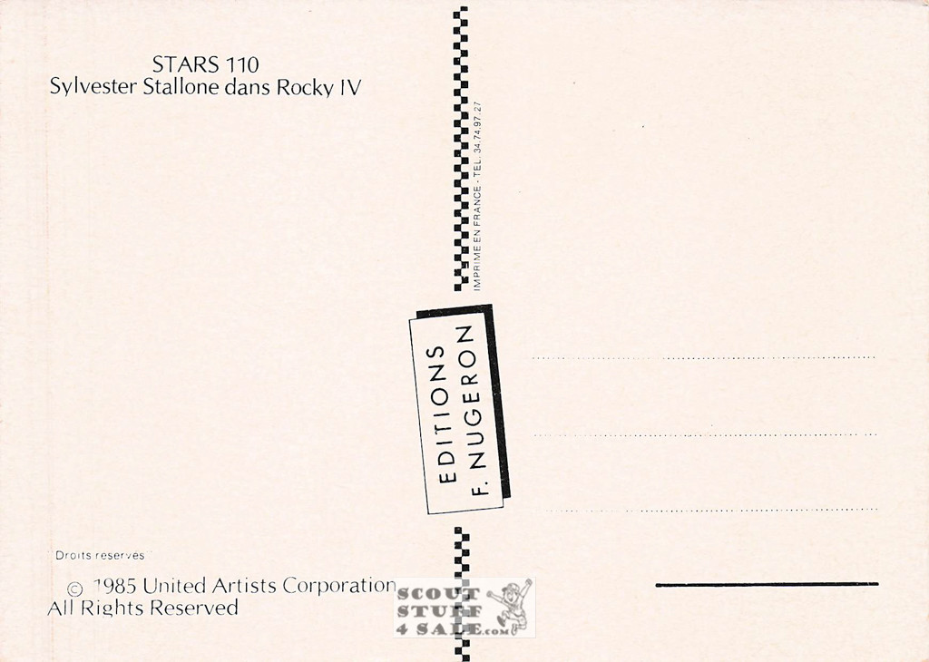 Sylvester Stallone French Postcard, Editions Nugeron #STAR110