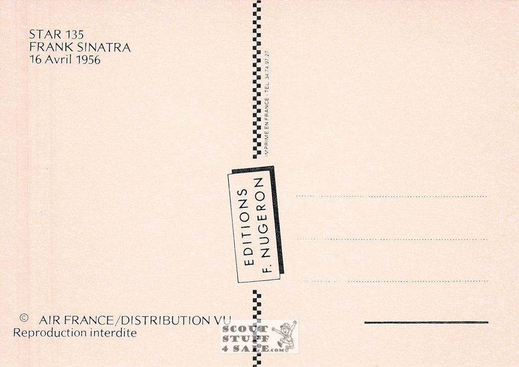Frank Sinatra French Postcard, Editions Nugeron #STAR135