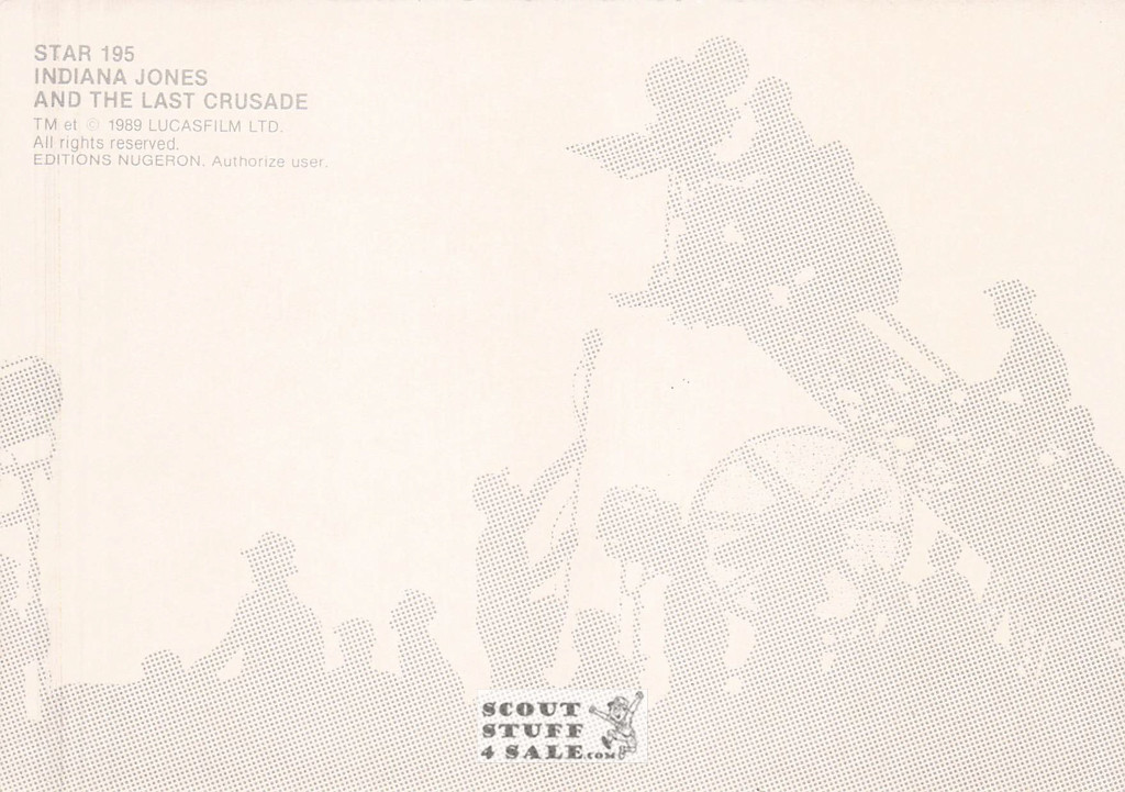 Indiana Jones and the Last Crusade French Postcard, Editions Nugeron #STAR195