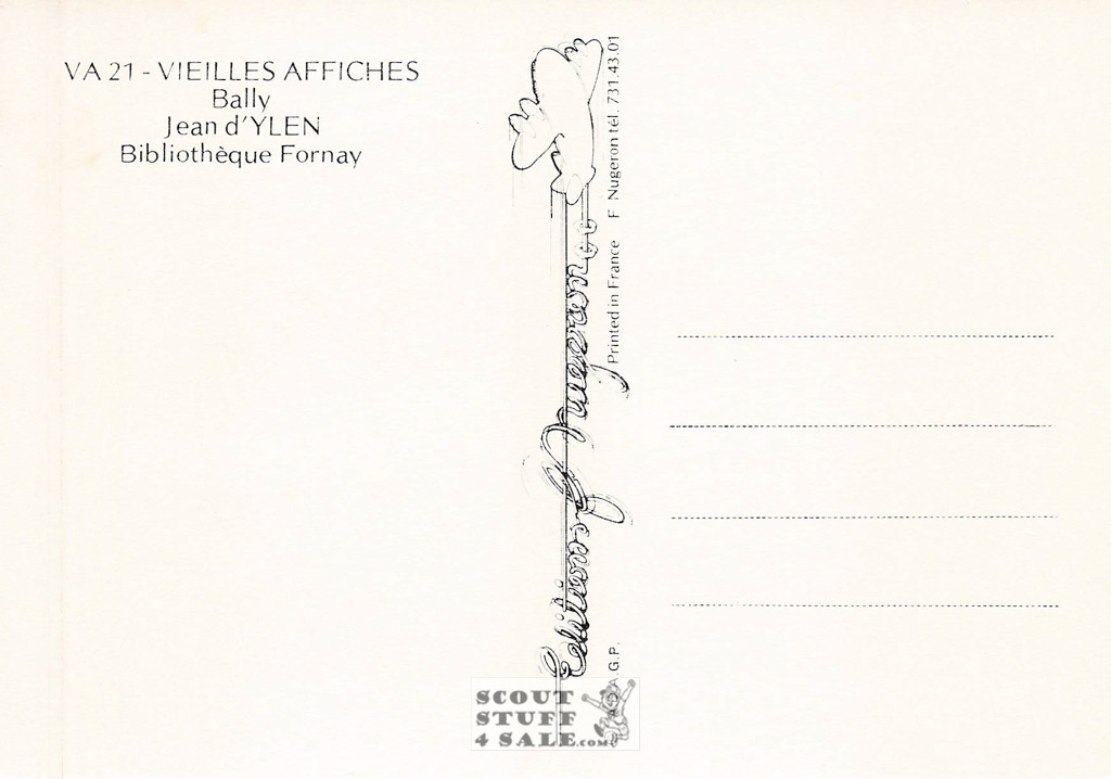 1900's French Advertising Poster on Postcard, Bally Shoes, Editions Nugeron #VA21