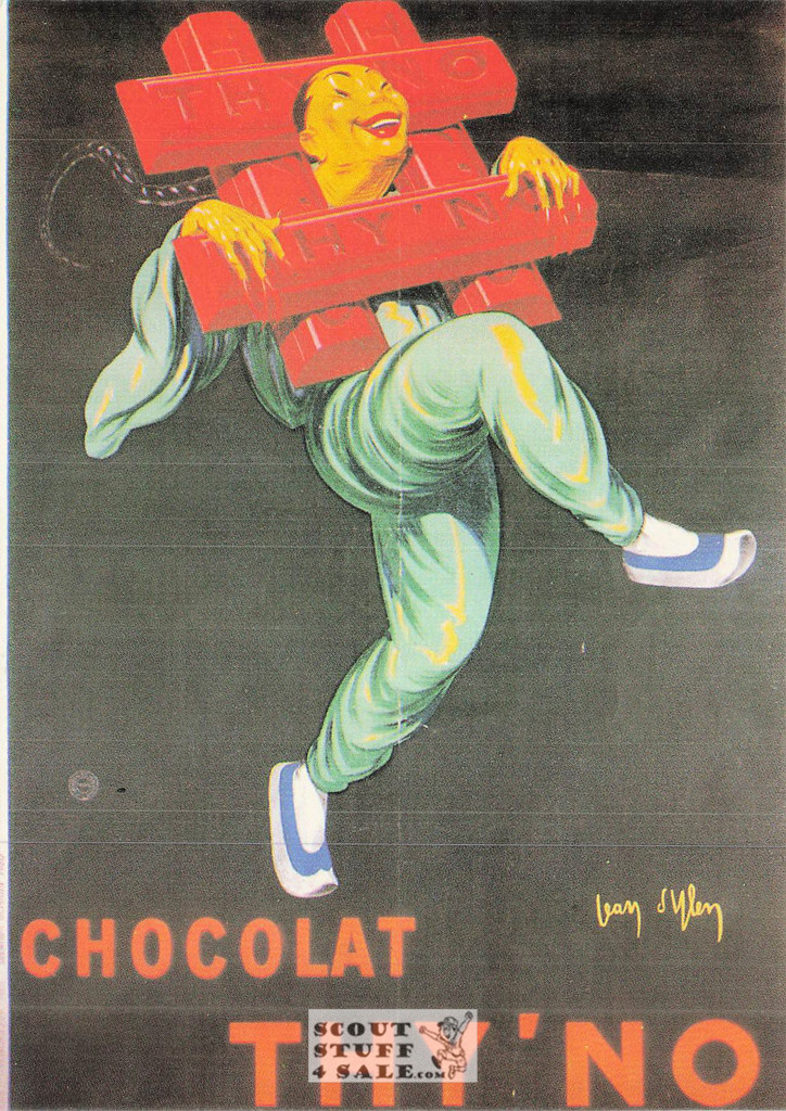 1900's French Advertising Poster on Postcard, Thy'No Chocolate, Nugeron #VA24
