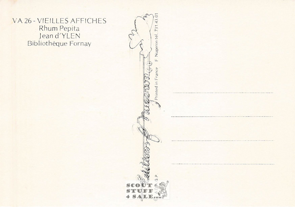 1900's French Advertising Poster on Postcard, Pepita Rum, Editions Nugeron #VA26