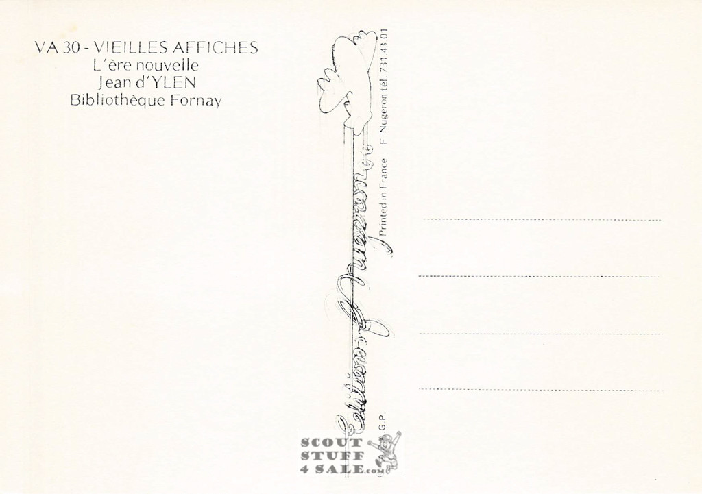 1900's French Advertising Poster on Postcard, L'ere Nouvelle, Editions Nugeron #VA30