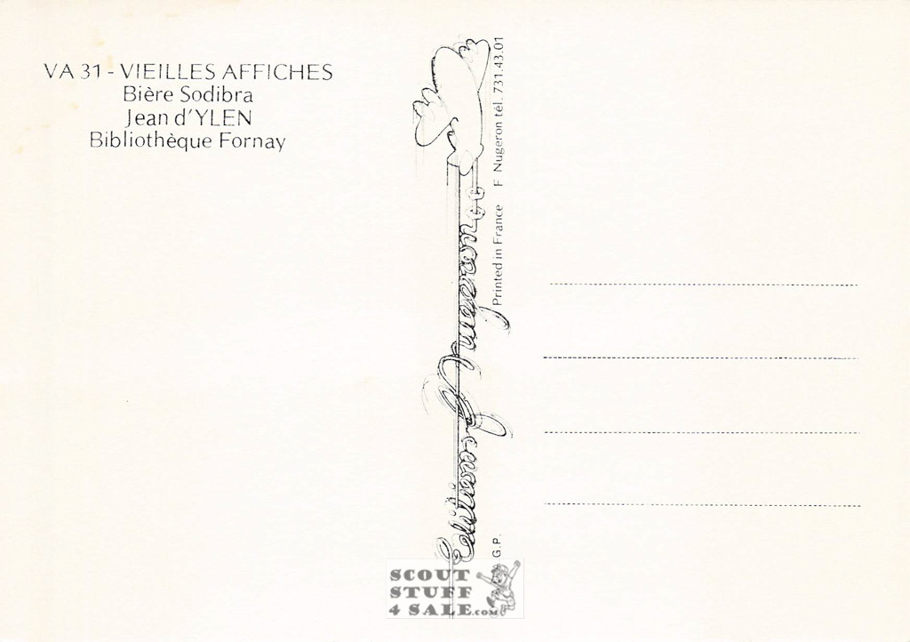 1900's French Advertising Poster on Postcard, Biere Sodibra, Editions Nugeron #VA31