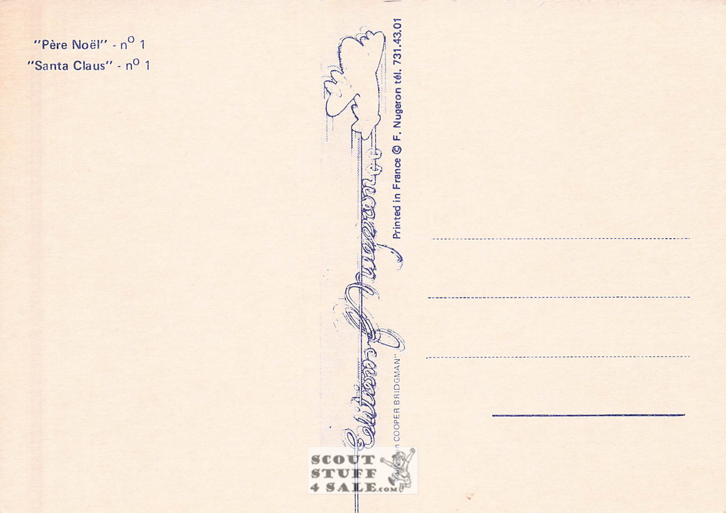 1900's French Christmas Illustration on Postcard, Santa Claus, Editions Nugeron #NO1