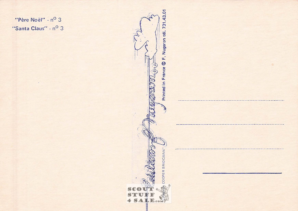 1900's French Christmas Illustration on Postcard, Santa Claus, Editions Nugeron #NO3