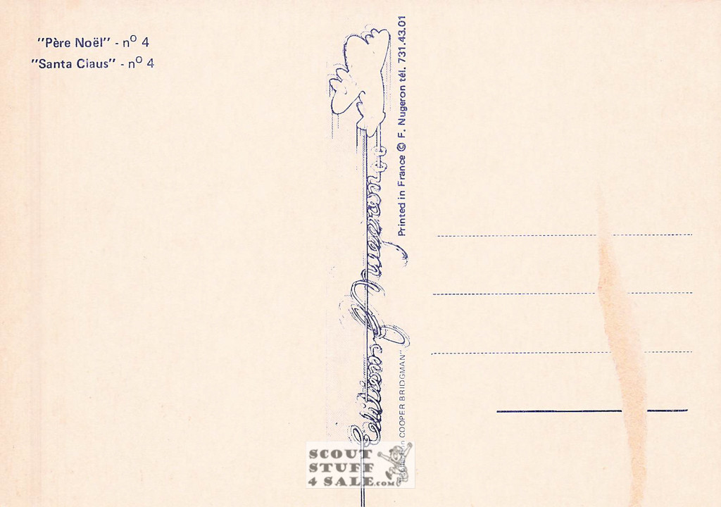 1900's French Christmas Illustration on Postcard, Santa Claus, Editions Nugeron #NO4