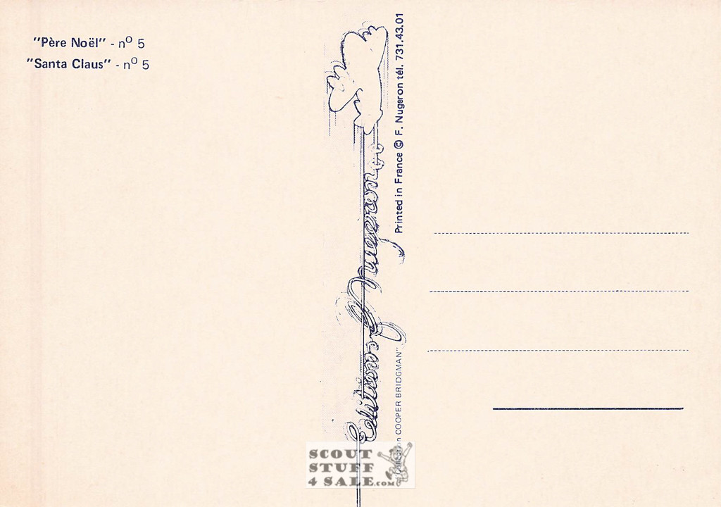 1900's French Christmas Illustration on Postcard, Santa Claus, Editions Nugeron #NO5