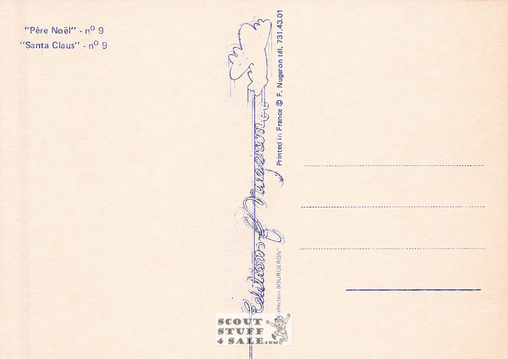 1900's French Christmas Illustration on Postcard, Santa Claus, Editions Nugeron #NO9