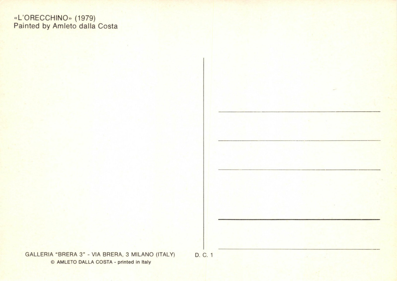 L'Orecchino - 1979 Painting by Amleto Dalla Costa on Postcard, Italian, #DC1