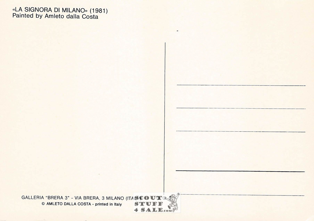 La Signora Di Mailano - 1981 Painting by Amleto Dalla Costa on Postcard, Italian, #DC5