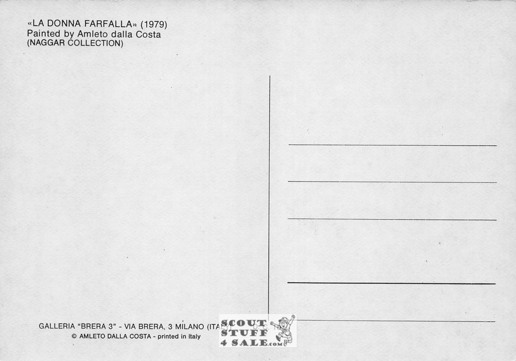 La Donna Farfalla - 1979 Painting by Amleto Dalla Costa on Postcard, Italian, #DC10