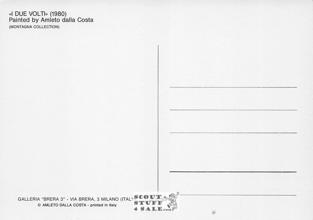 I Due Volti - 1980 Painting by Amleto Dalla Costa on Postcard, Italian, #DC63