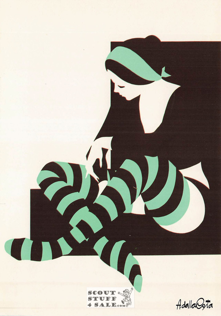 Calze A Righe - 1982 Painting by Amleto Dalla Costa on Postcard, Italian, #DC72