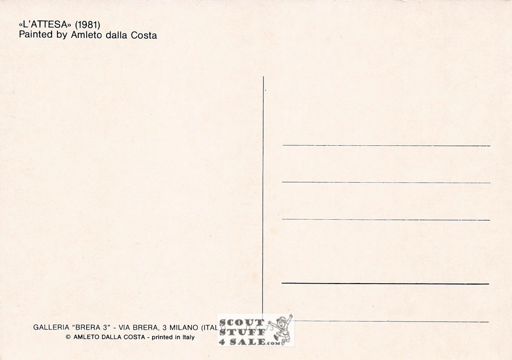 L'Attesa - 1981 Painting by Amleto Dalla Costa on Postcard, Italian, #DC73