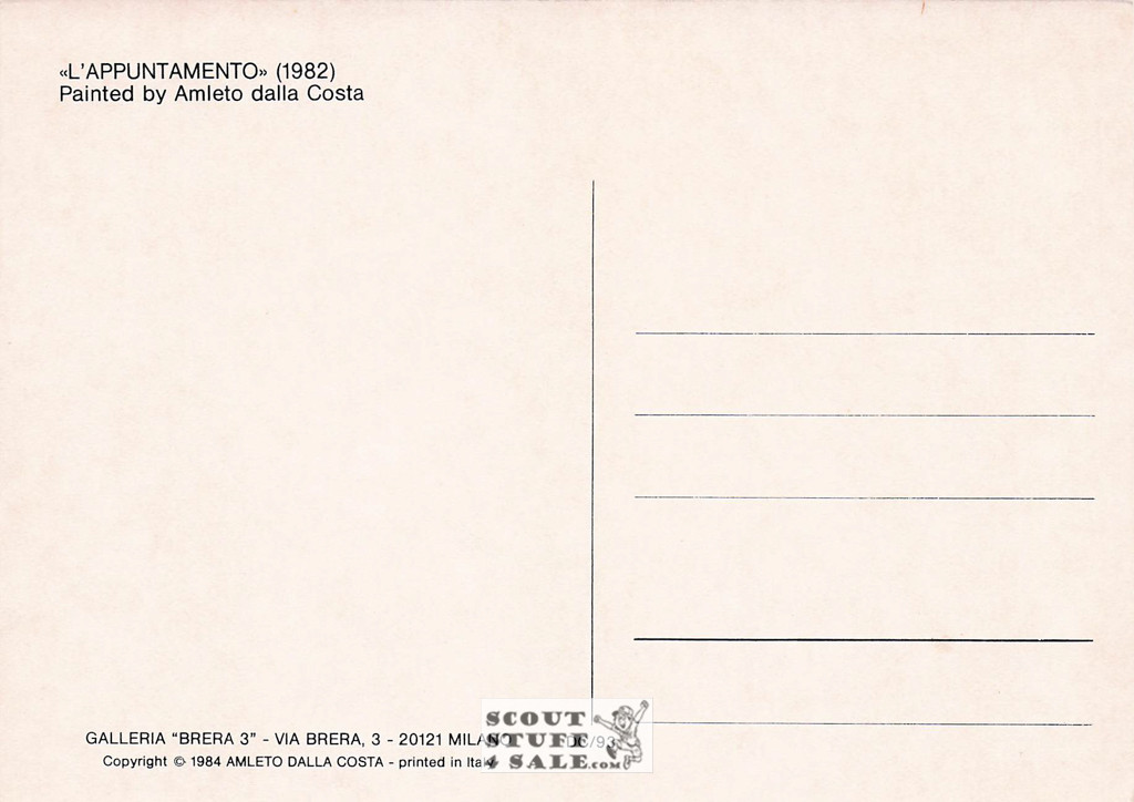 L'Appuntamento - 1982 Painting by Amleto Dalla Costa on Postcard, Italian, #DC93