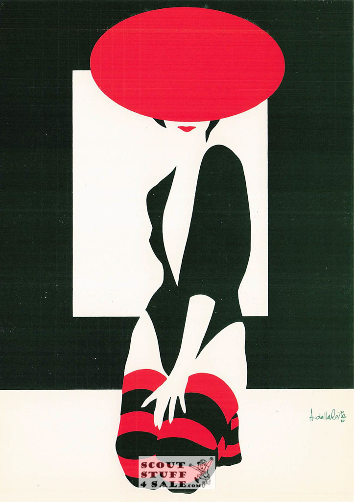 Il Cappello Rosso No 2 - 1984 Painting by Amleto Dalla Costa Postcard, Italian, #DC97