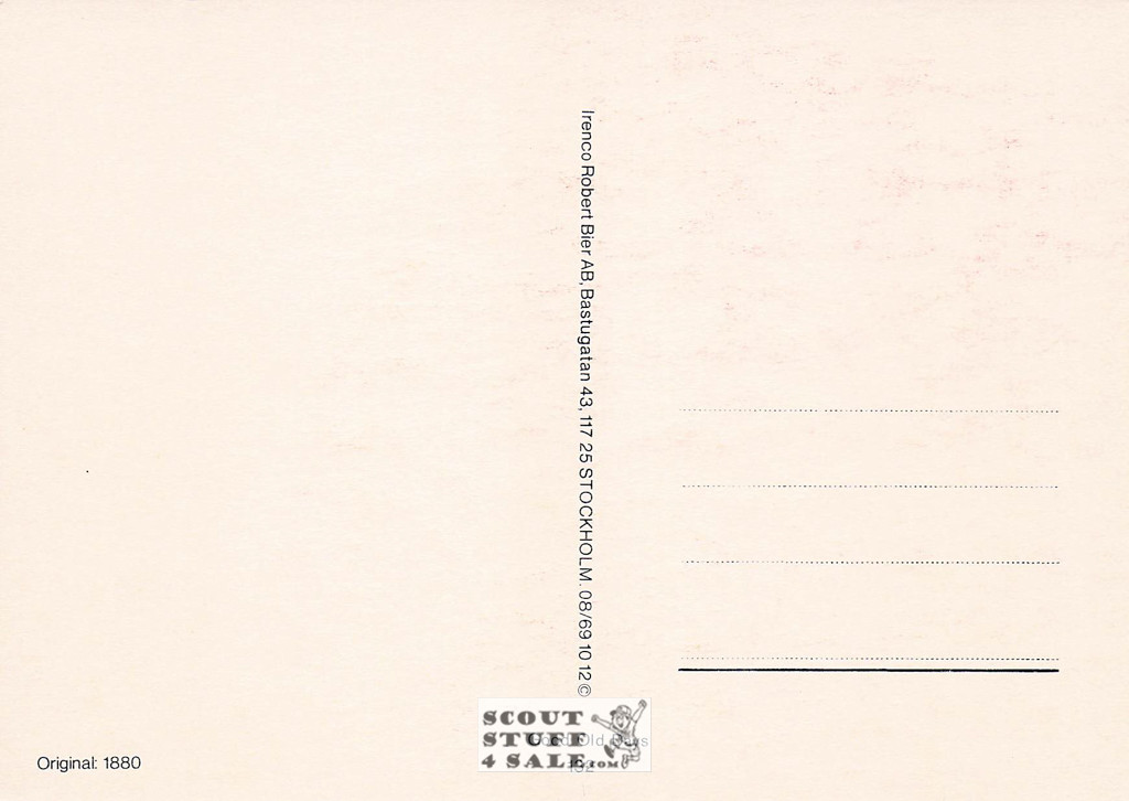 Vintage Reproduction of a 1880 Postcard, Good Old Days Postcard Co. Sweden, #GO132