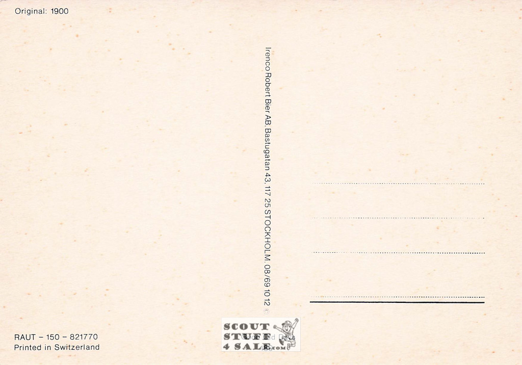 Vintage Reproduction of a 1900 Postcard, Good Old Days Postcard Co. Sweden, #GO189