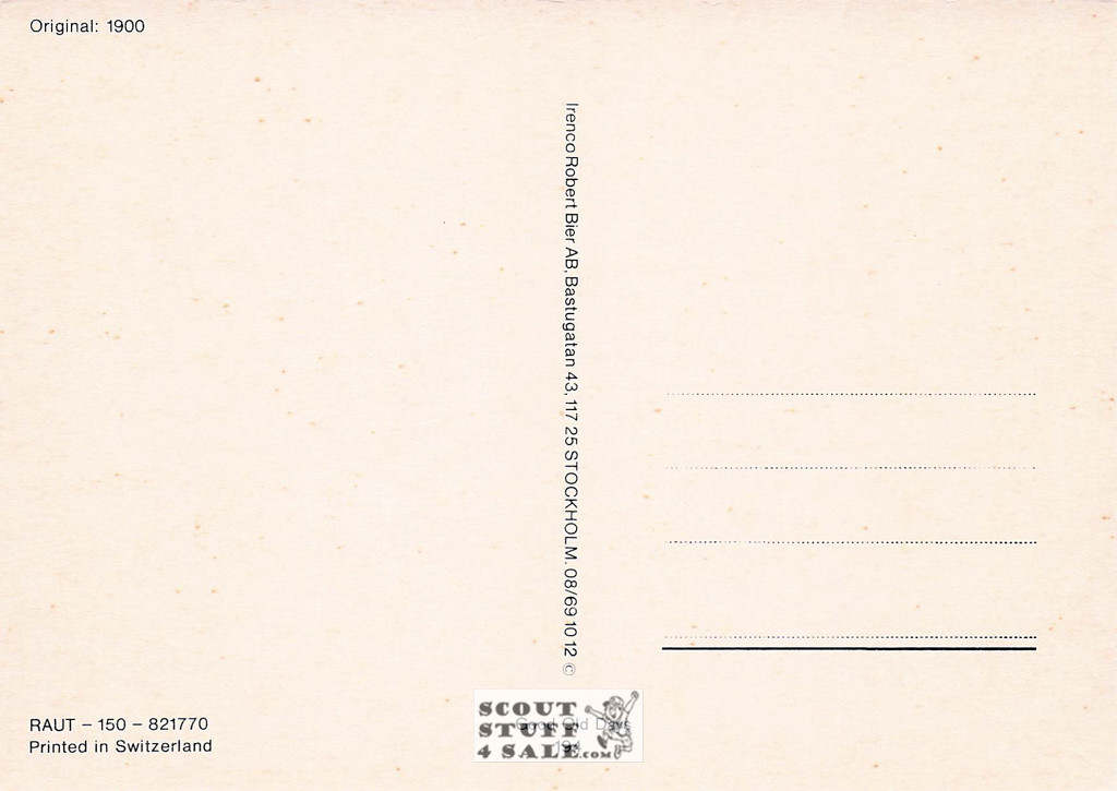 Vintage Reproduction of a 1900 Postcard, Good Old Days Postcard Co. Sweden, #GO194