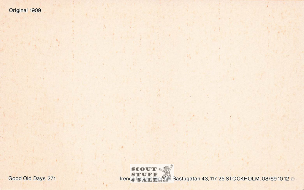 Vintage Reproduction of a 1909 Postcard, Good Old Days Postcard Co. Sweden, #GO271