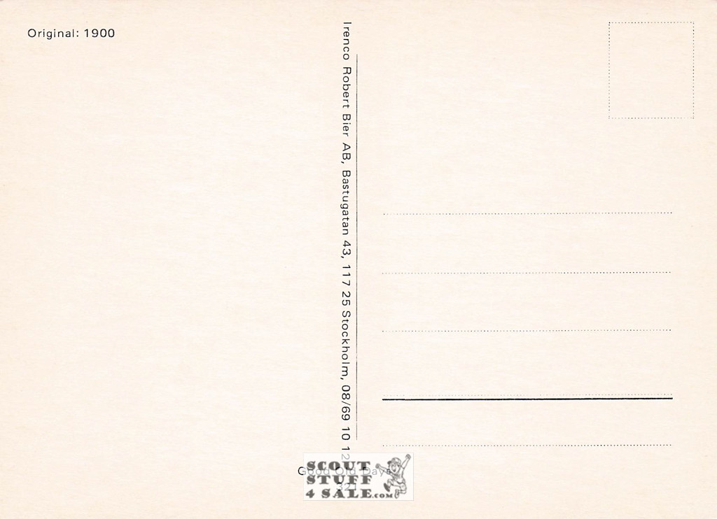 Vintage Reproduction of a 1900 Postcard, Good Old Days Postcard Co. Sweden, #GO321