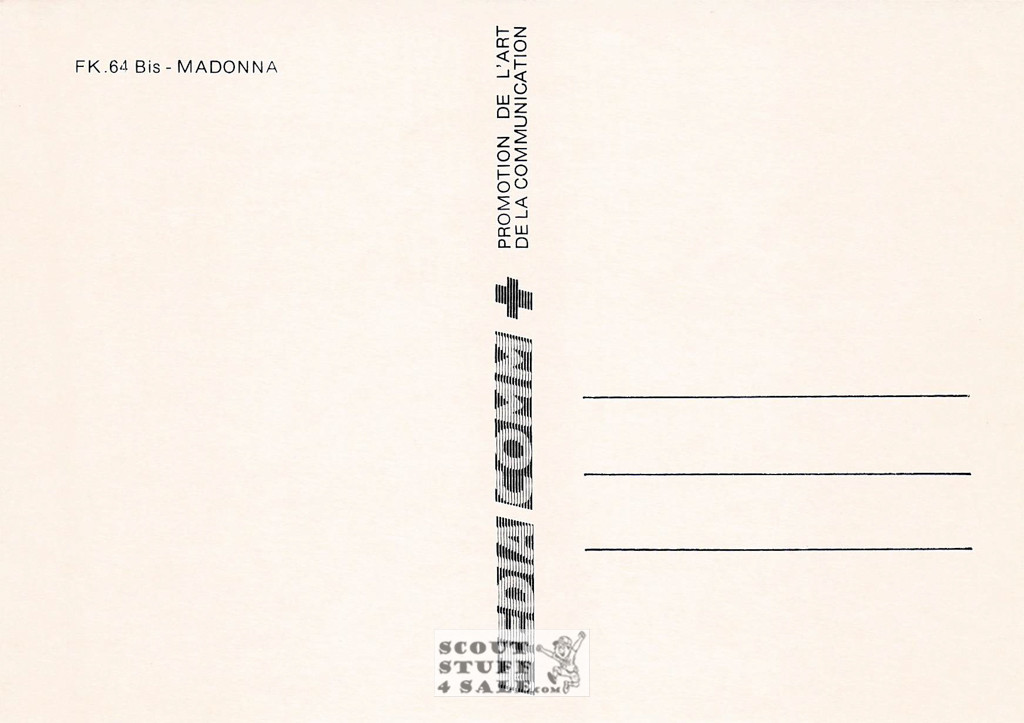 Madonna Papa Don't Preach French Postcard, Media Comm #FK-64