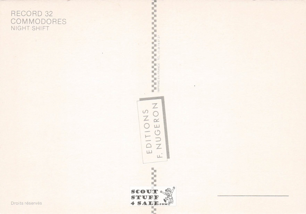 Commodores Night Shift Album French Postcard, Media Comm #RECORD32