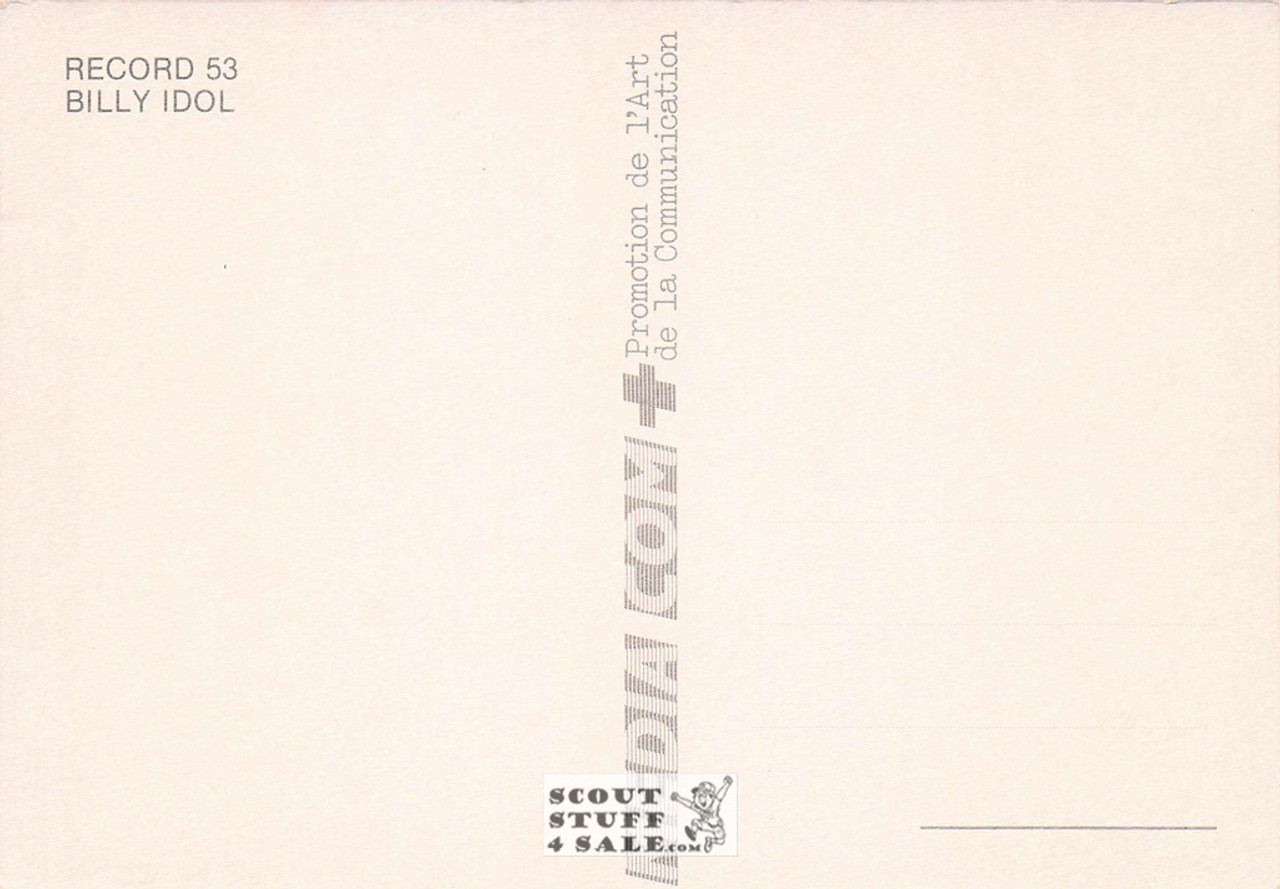 Billy Idol French Postcard, Media Comm #RECORD53a