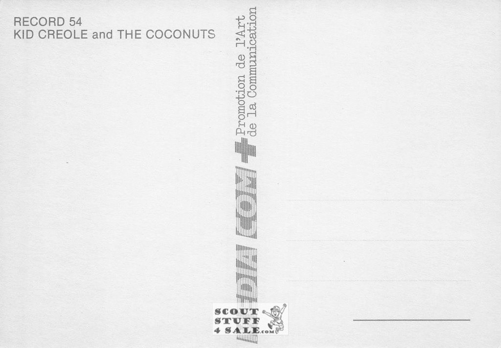 Kid Creole and the Coconuts French Postcard, Media Comm #RECORD54