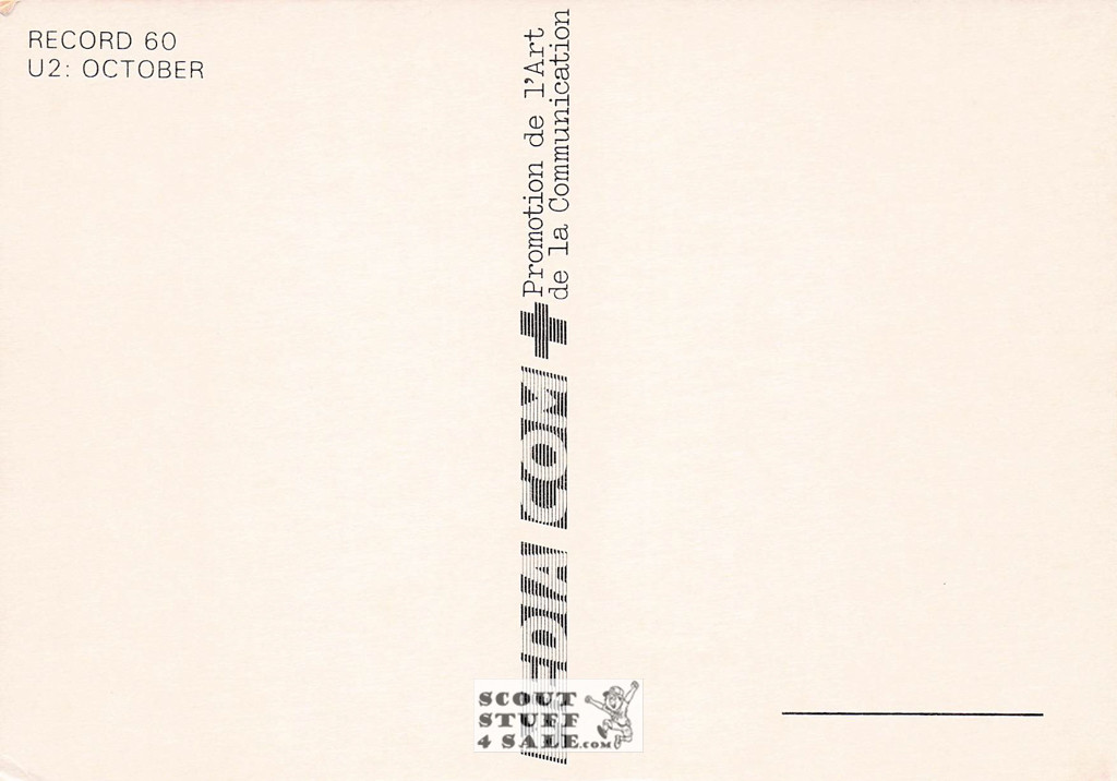 U2 October Album French Postcard, Media Comm #RECORD60