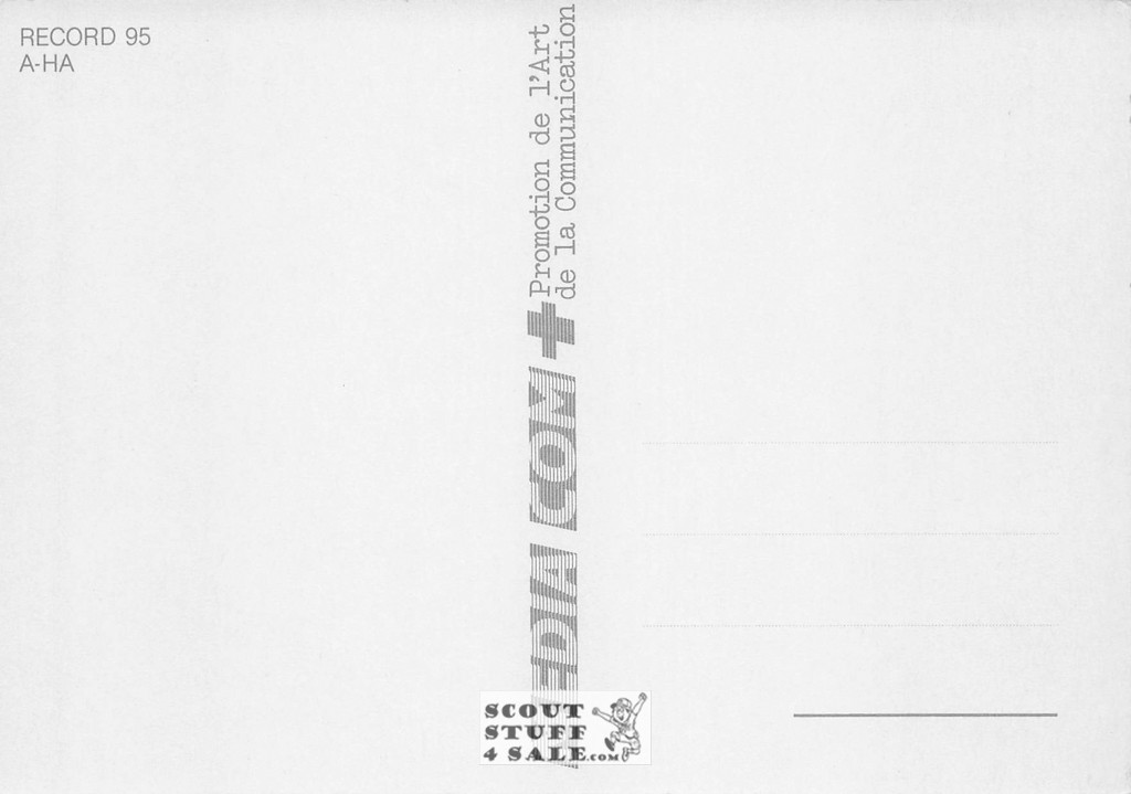 A-Ha Band French Postcard, Media Comm #RECORD95