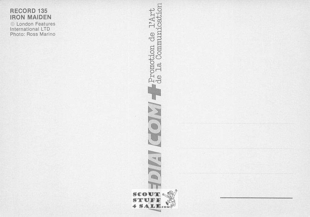 Iron Maiden French Postcard, Media Comm #RECORD135
