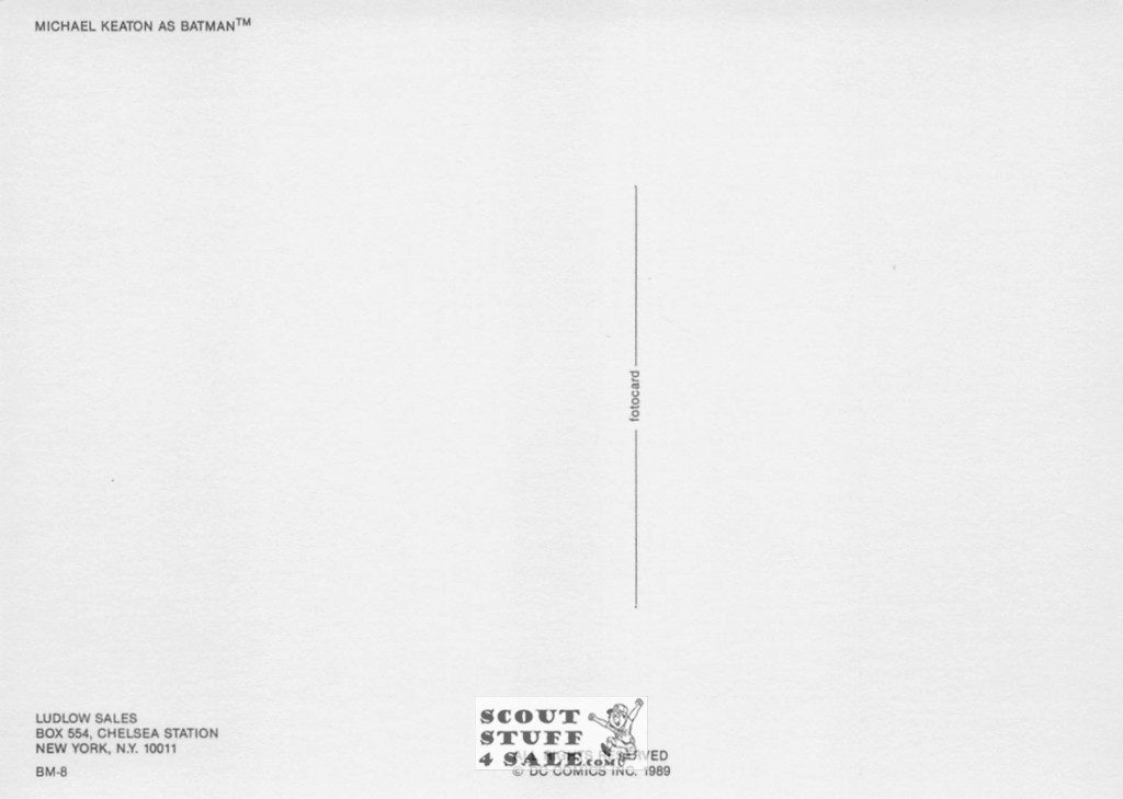 Michael Keaton as Batman, Batman Postcard, DC Comics, Ludlow Sales #BM8