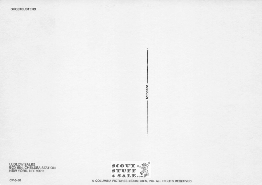 Ghostbusters Movie Postcard, Ludlow Sales #CP3