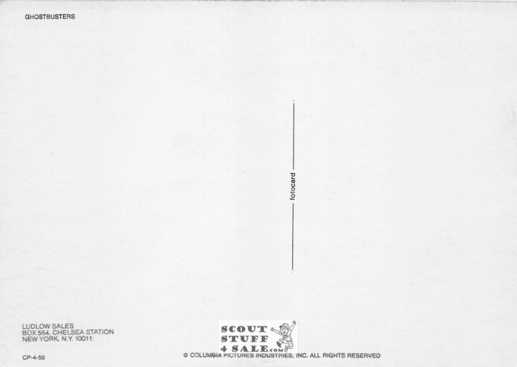 Ghostbusters Movie Postcard, Ludlow Sales #CP4