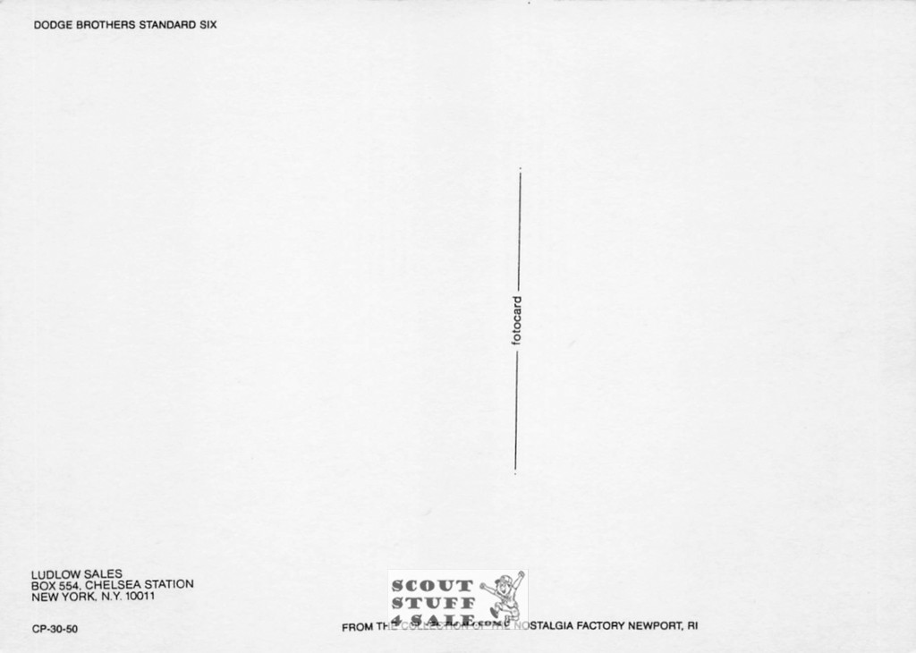 Dodge Brothers Standard Six  Automobiles Advertisement, Ludlow Sales #CP30