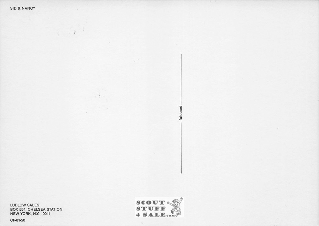 Sid & Nancy Movie Poster Postcard, Sid Vicious Story, Ludlow Sales #CP61