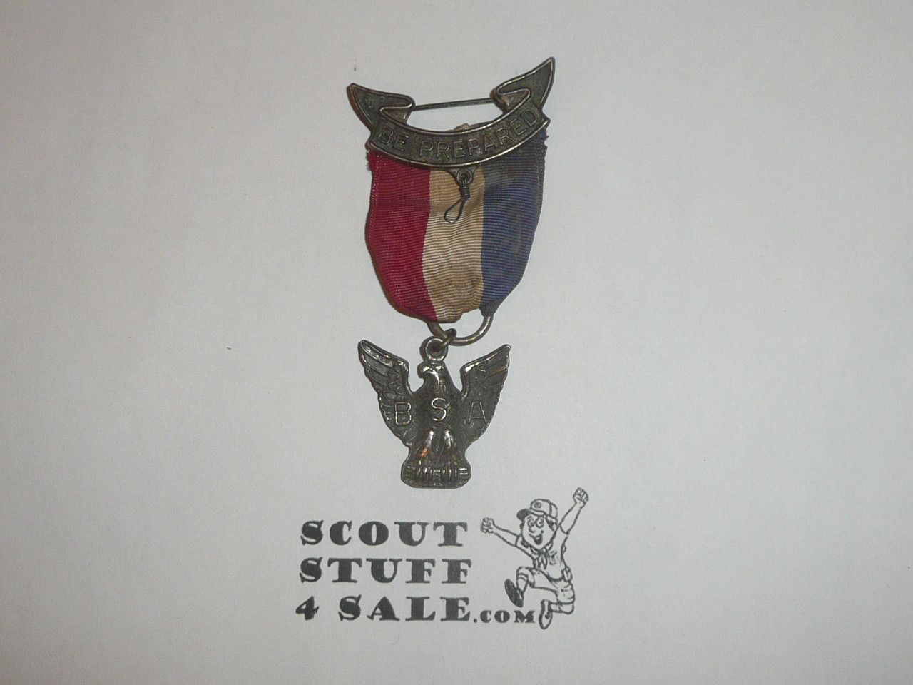 Eagle Scout Medal, Stange 2, 1970-1974, ribbon is dirty, STERLING