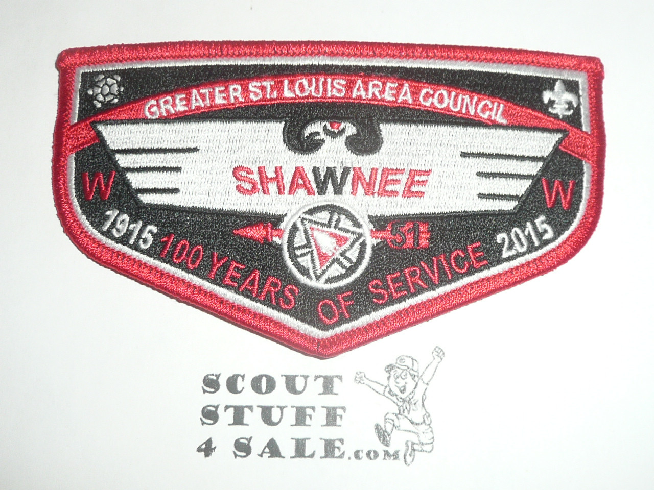 Order of the Arrow Lodge #51 Shawnee s34 2015 100th Anniversary Flap Patch