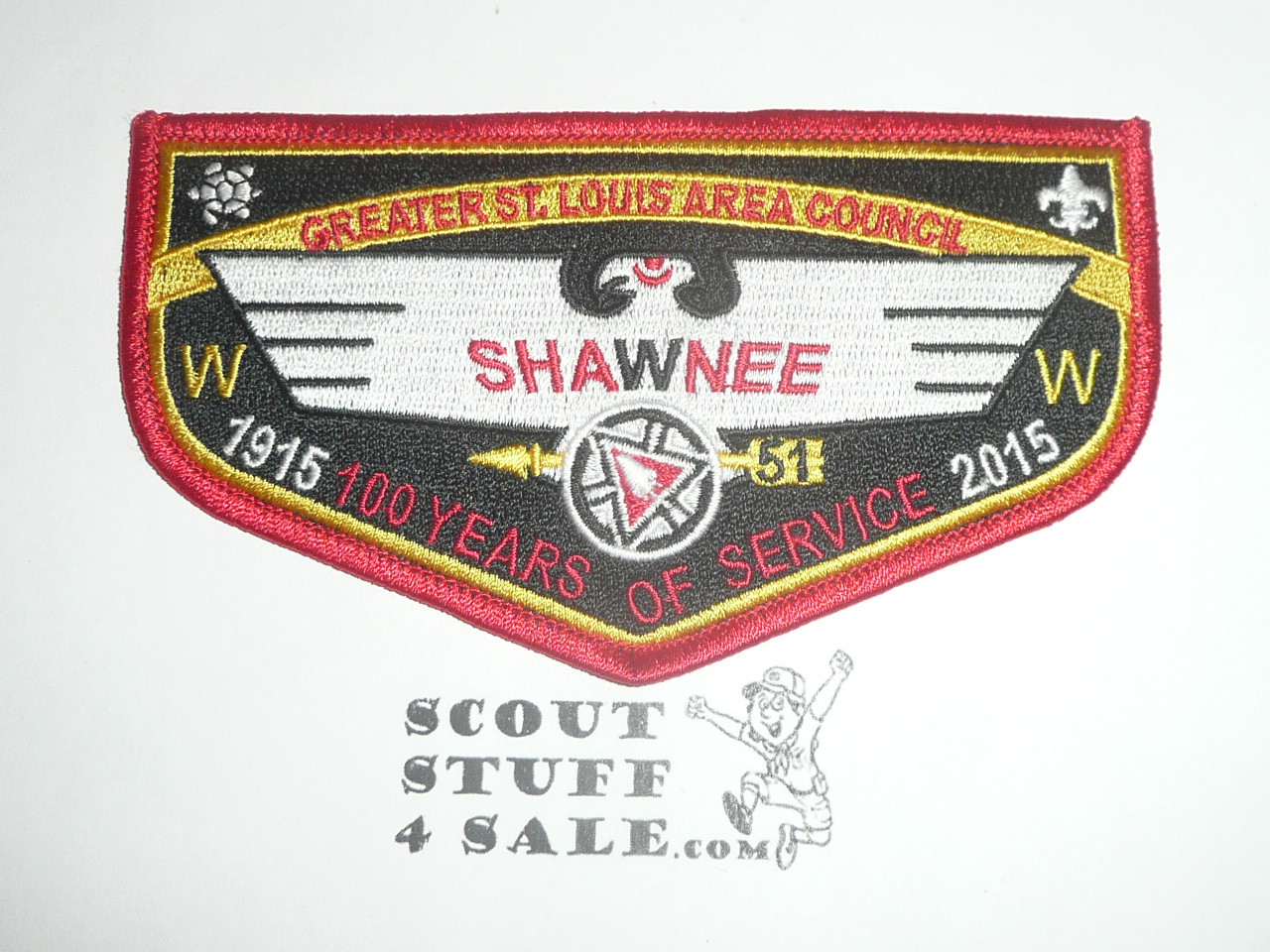 Order of the Arrow Lodge #51 Shawnee s35 2015 100th Anniversary Flap Patch
