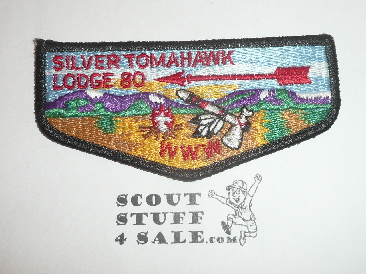 Order of the Arrow Lodge #80 Silver Tomahawk s6 Flap Patch