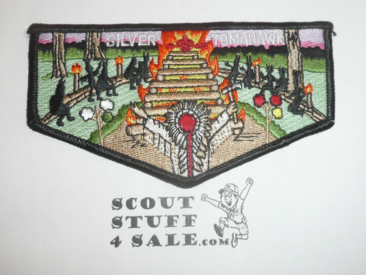 Order of the Arrow Lodge #80 Silver Tomahawk s8 Flap Patch